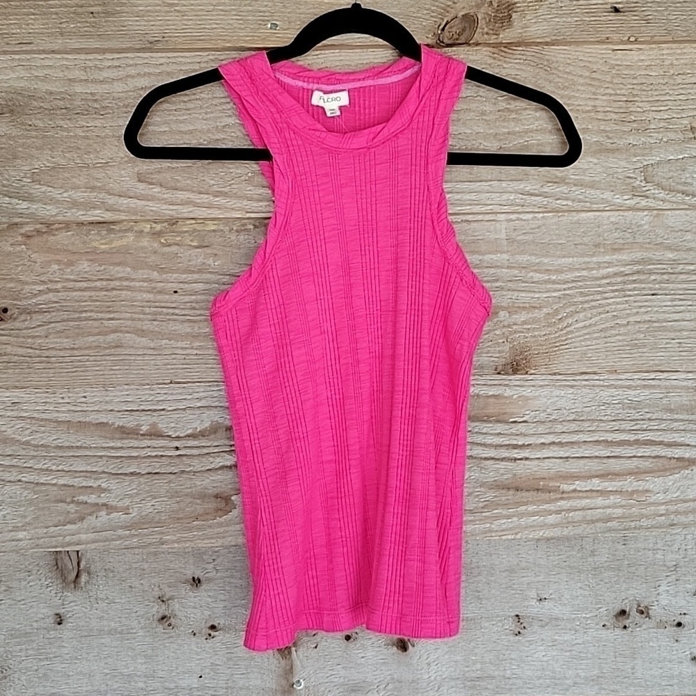 Anthropologie Pilcro NWT Size XXS Neon Pink Ribbed Tank Top